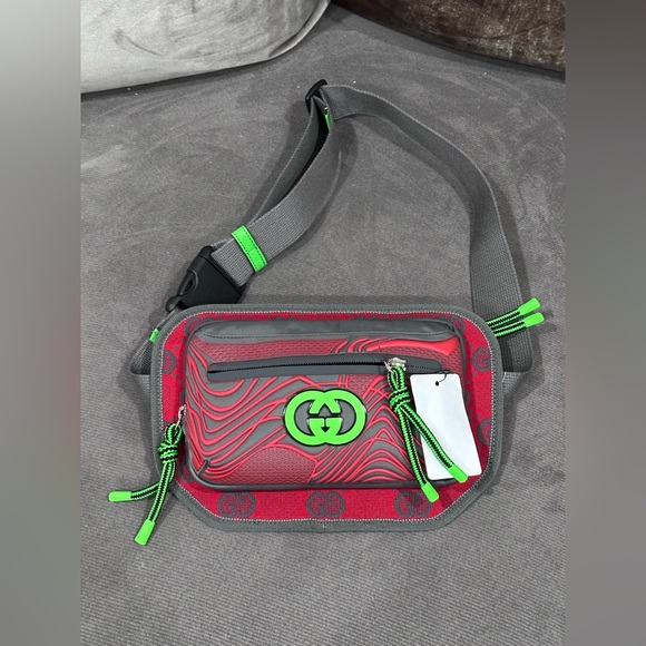 Gucci GG Nylon Belt Bag 'Grey/Multicolor' - Picture 3 of 14